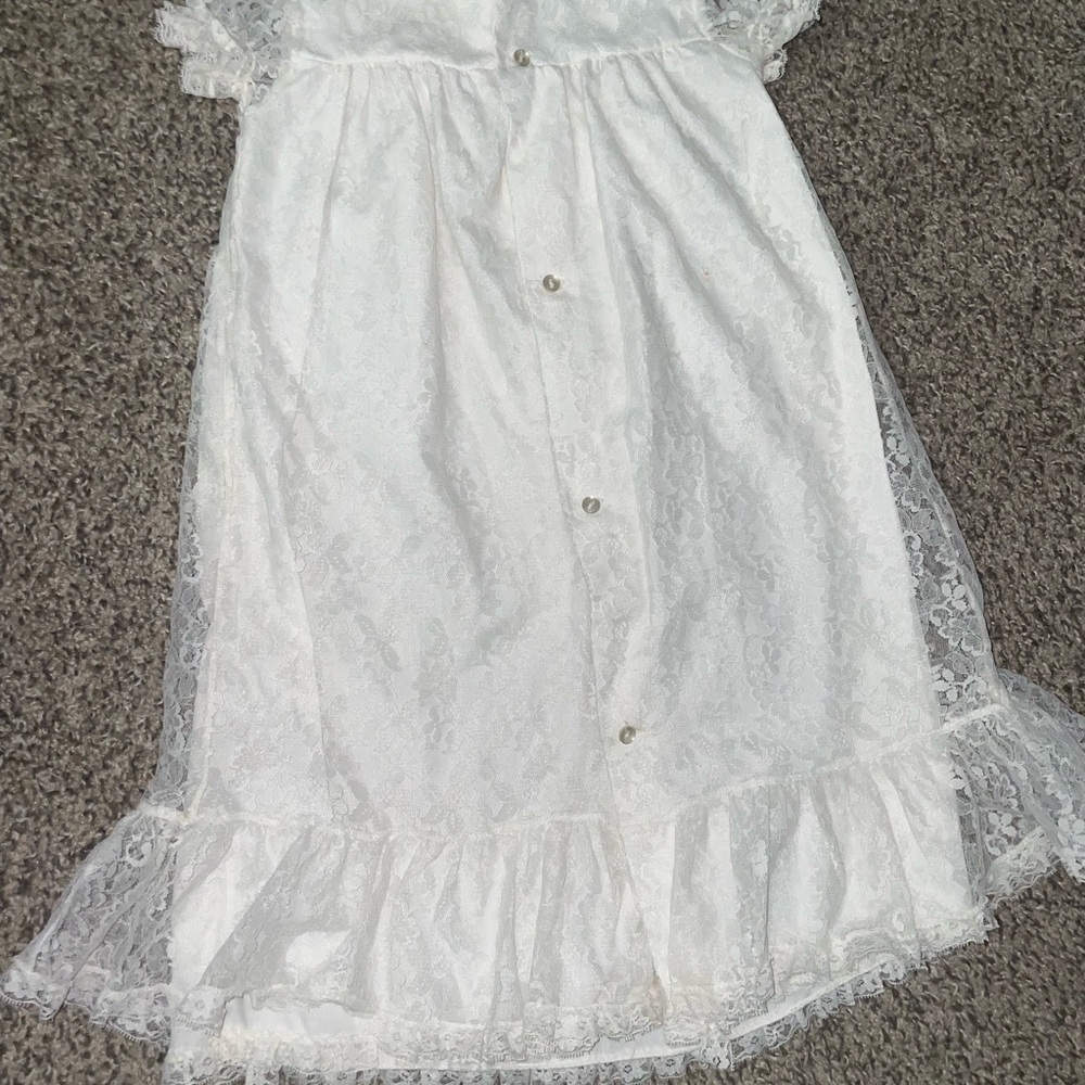 Vintage White Lace Christening Gown, Bryan - Picture 7 of 9